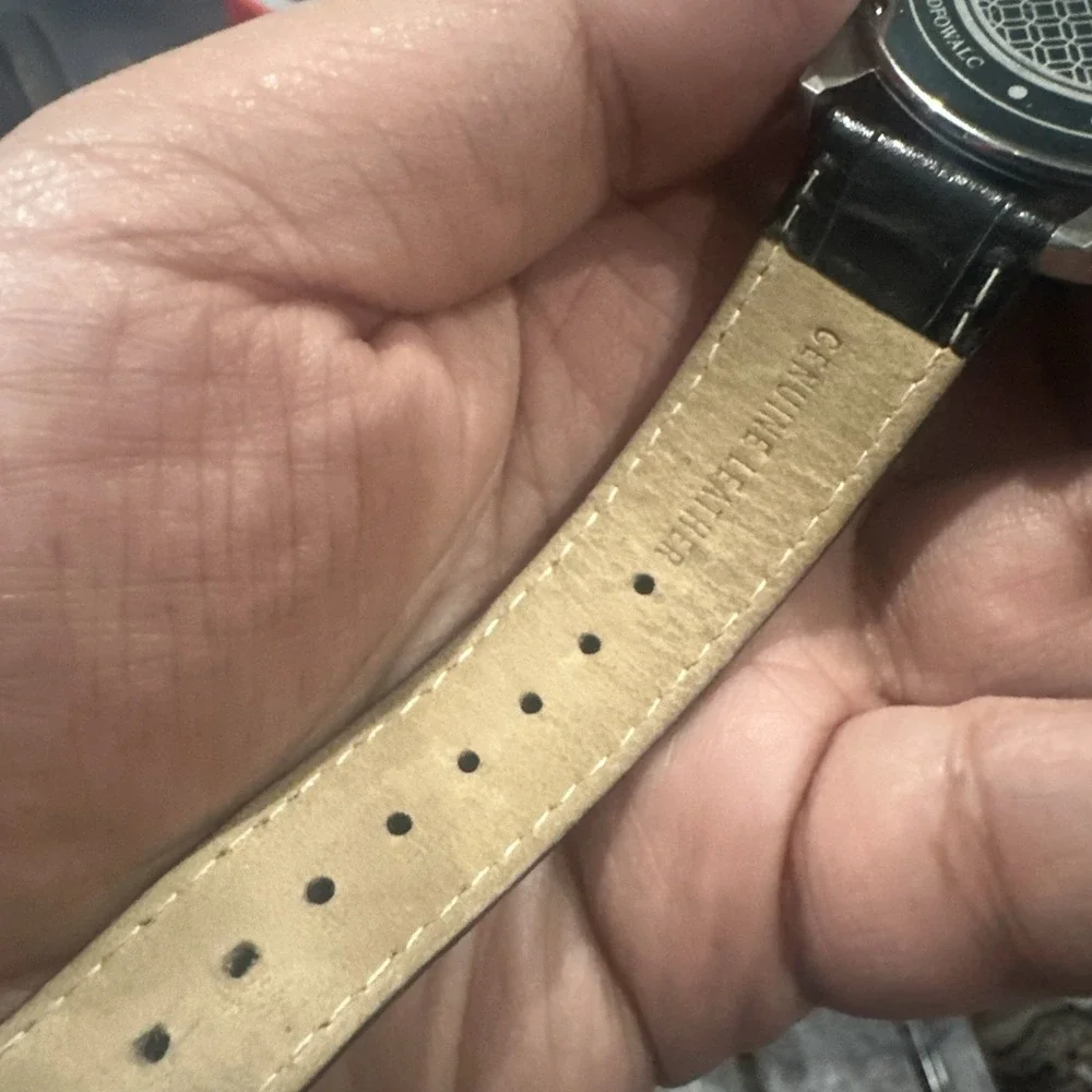 Working Montegrappa Fortuna Black Dial Leather Strap IDFOWALC 42mm Mens Watch